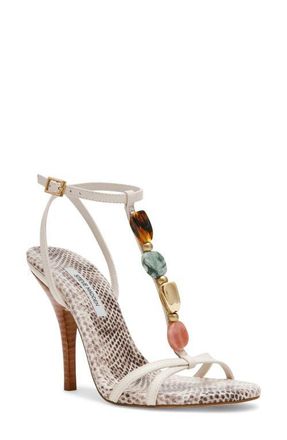Steve Madden Frenzi Ankle Strap Sandal in Natural Snake at Nordstrom, Size 8.5