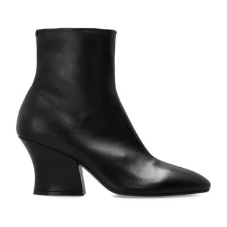 Jil Sander Lune Leren Enkellaarzen - Dames - Schoenen - Zwart - Maat: 40 EU Leer