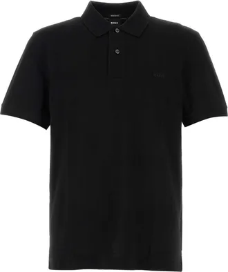 HUGO BOSS Black Piquet Polo Shirt