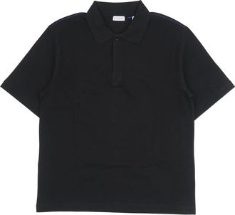 Burberry Gestreept-Manchetten Katoenen Polo Shirt met Korte Mouwen - Heren - Polos - Zwart - M - Katoen - Tops