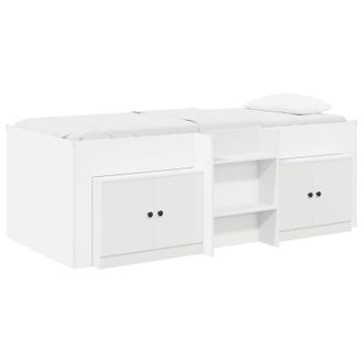 vidaXL Marco De Cama Loft Con Armario Con Almacenamiento 3 Uds. Blanco Vidaxl