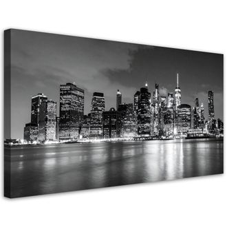 Feeby Impresi&oacute;n De Imagen, Panorama De La Ciudad De Nueva York Por La Noche, 100x50
