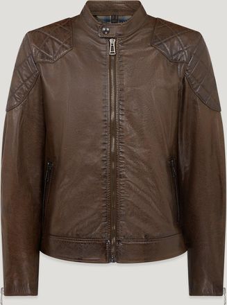 Belstaff Outlaw Jacket Mens Hand Waxed Leather Dark Earth Size UK 36