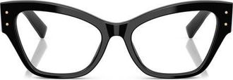 Dolce & Gabbana 52mm Butterfly Optical Glasses in Black at Nordstrom