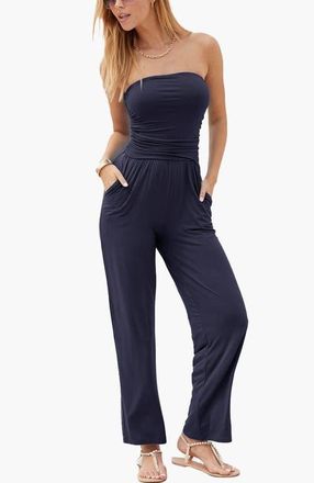 Lascana Womens Strapless Jumpsuit in Navy at Nordstrom, Size 10