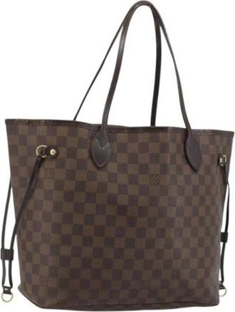 Louis Vuitton Pre-owned Damier Ebene Tote Bag - Dames - Vintage Shopper - Bruin - ONE Size - Leer - Vintage