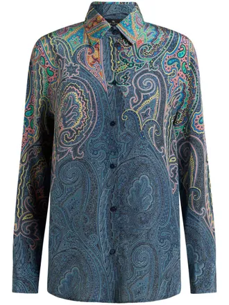 Etro paisley-print shirt - women - Silk - 40 - Green