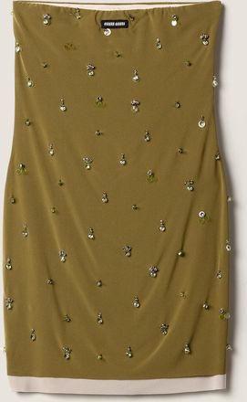 Miu Miu Embroidered stretch georgette mini-dress