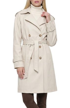 Gorski Lightweight Belted Trench Coat in Beige at Nordstrom, Size X-Large