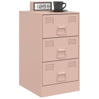 Berkfield Home Stylish Bedside Cabinets 2 pcs Pink 34.5x39x62 cm Steel