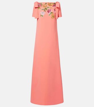 Carolina Herrera Bow-detail embellished floral gown
