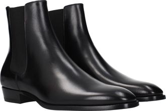 Celine Mens Black Leather Ankle Boots