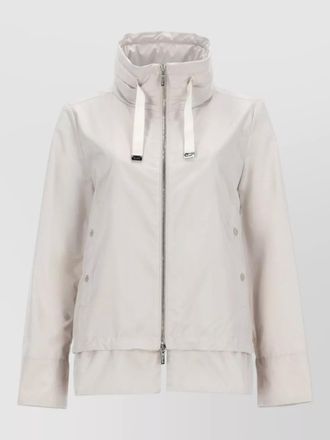Moorer jacket high collar long sleeves drawstring detail