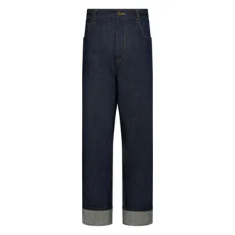 Thom Browne Straight Jeans, male, Blue, Size: XL Selvedge Denim 5-Pocket Trouser
