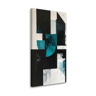 Feeby Impresi&oacute;n De Imagen, Formas Geom&eacute;tricas Turquesa Y Negro, 60x120