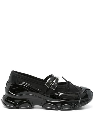 Simone Rocha Tracker ballet flats - women - Fabric/Calf Leather/Rubber/Calf Leather/Fabric/Rubber - 37 - Black