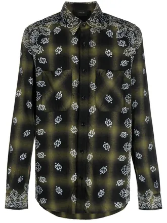 Amiri Camicia con stampa bandana - Verde