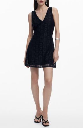 Desigual Floral Lace Sleeveless Minidress in Black at Nordstrom, Size X-Small
