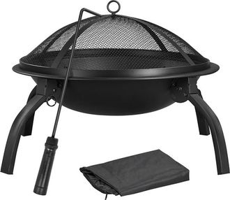 Yaheetech Yaheetech - Plegable Brasero Exterior Para Jard&iacute;n Estufas De Le&ntilde;a Terraza Chimenea Port&aacute;til Con P&oacute;quer 54 X 38,5 Cm