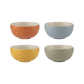 Mason Cash Home to Roost Mini Bowl Set, 4 Ceramic Prep Bowls with Hen and Cockerel Designs in Multicolored at Nordstrom