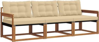 vidaXL Conjunto De Sof&aacute;s De Exterior 3 Uds. Natural Y Beige Vidaxl