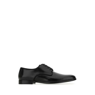 Dolce & Gabbana Leren Veterschoenen - Heren - Nette schoenen - Zwart - 45 EU - Leer - Schoenen
