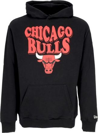 New Era Chicago Bulls Script Hoodie Zwart/Rood - Heren - Hoodies - Zwart - 2XL - Katoen - Hoodies & sweatvesten