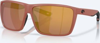 Costa Mens Rincon Ii Polarized Sunglasses In Matte Terra Cotta/gold Mirror