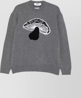 Msgm mushroom graphic wool blend pullover