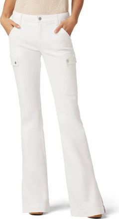 Joe's Womens Frankie Mid-Rise Cargo Bootcut Jeans In White