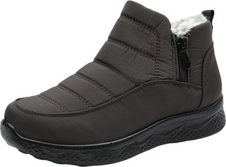 Generic Snow Boots Womens Outdoor Fur Lining Winter Shoes Waterproof Warm Hiking Booties Cold Weather Anti Slip Lightweight Ankle Bootie Ladies Slip On Boots 