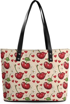 Generic Cherryflower Heart Tote Bags for Women Cute Shoulder Purses Handbags