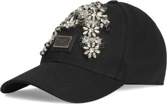 Dolce & Gabbana Pet met bloemapplicatie en plakkaat - Zwart