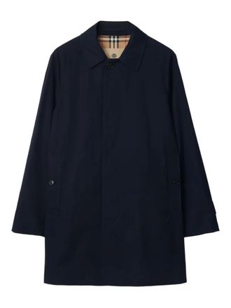 Burberry Camden raglan-sleeve coat - men - Cotton/Cotton/Viscose - 52 - Blue