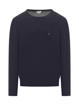 Etro Navy Blue Logo Sweaters