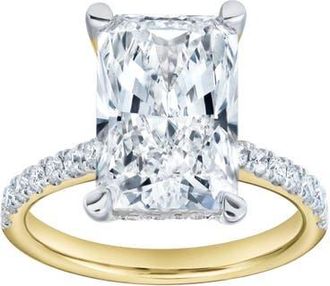 LuvMyJewelry Maia 14K Gold Radiant Cut Lab Grown Diamond Hidden Halo Engagement Ring - 5.4 Ct in 14K Yellow Gold at Nordstrom, Size 7