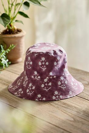 Terrain Block Print Cotton Bucket Hat