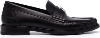 Fendi logo-plaque leather loafers - men - Calf Leather/Calf Leather/Calf Leather - 10 - Black