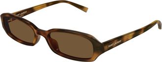 Saint Laurent Erin Zonnebril - Dames - Zonnebrillen - Bruin - 52 MM - Nylon - Accessoires