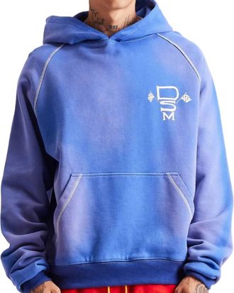 Diet Starts Monday Contrast Stitch Hoodie In Washed Blue