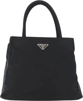 Prada Pre-owned Tote Bags, female, Black, Size: ONE SIZE Pre-owned Vintage Black Nylon Tote Bag