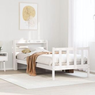 vidaXL Vidaxl - Estructura De Cama Sin Colch&oacute;n Madera Maciza Blanca 75x190 Cm