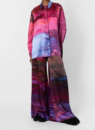 Roksanda Ilincic Leonara Top In Brush Cassis/ Fuchsia