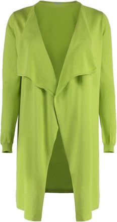 Malo Zijde Katoen Gebreid Vest Shawl Kraag - Dames - Vesten - Groen - S - Katoen - Truien & Vesten