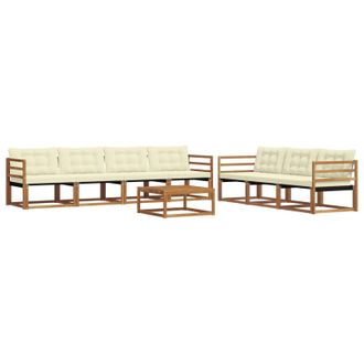 vidaXL Conjunto De Sof&aacute;s De Exterior Con Coj&iacute;n 8 Pcs Natural Y Crema Vidaxl