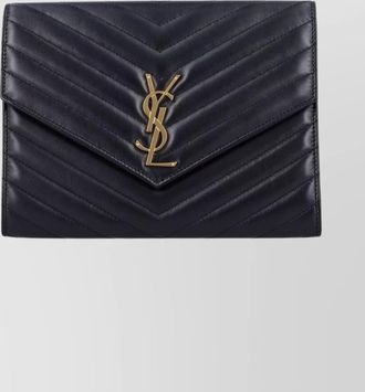Saint Laurent chevron quilted envelope flap pouch