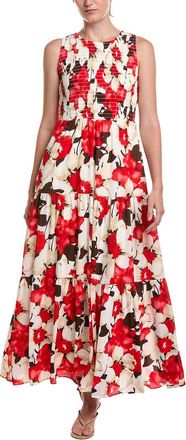 Anne Klein Petite Smocked Bodice Tiered Maxi Dress