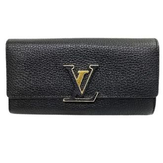 Louis Vuitton Pre-owned Wallets, female, Black, Size: ONE SIZE Pre-owned Capucines Leather Long Wallet