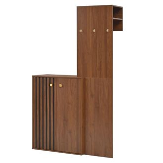 Urban Meuble Aparador industrial efecto madera y negro 3 puertas