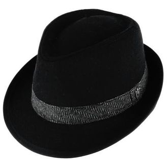 Ascentix Mens Wool Blend All Season Fedora Hat with Herringbone Band in Black at Nordstrom, Size Xx-Large